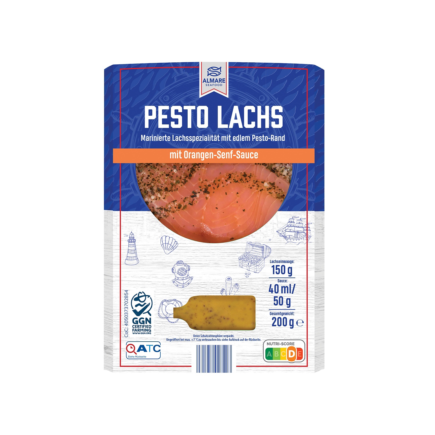 ALMARE SEAFOOD Salmone marinato con senape e arancia