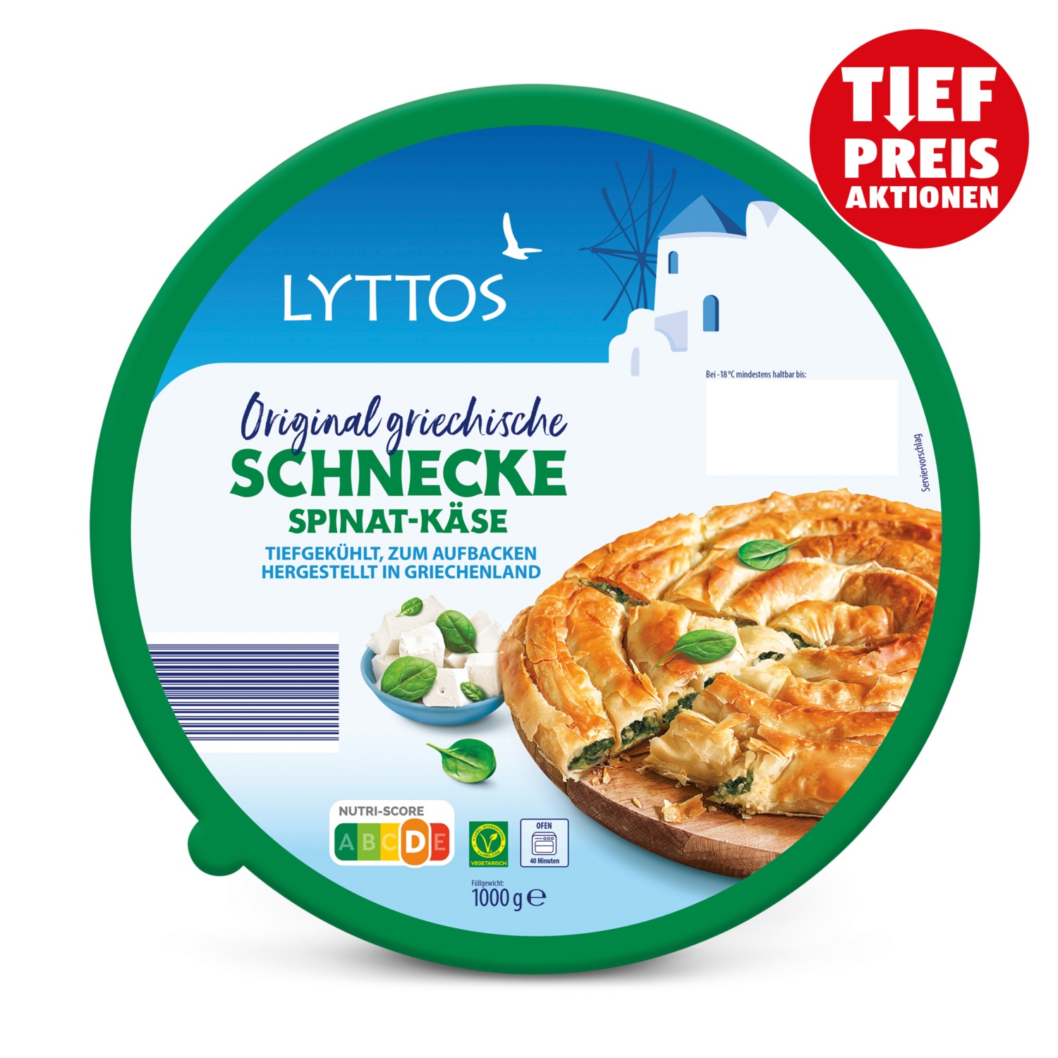 LYTTOS Griechische Schnecke, Käse-Spinat