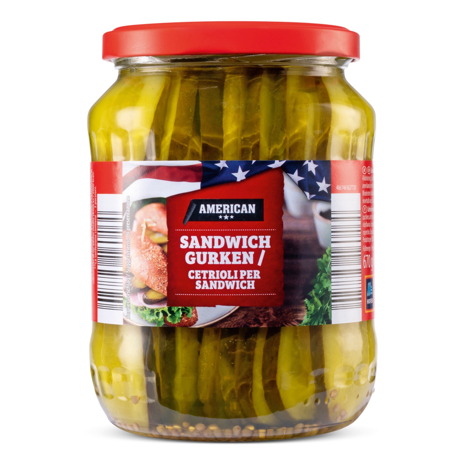 AMERICAN Cetriolini a fette per sandwich