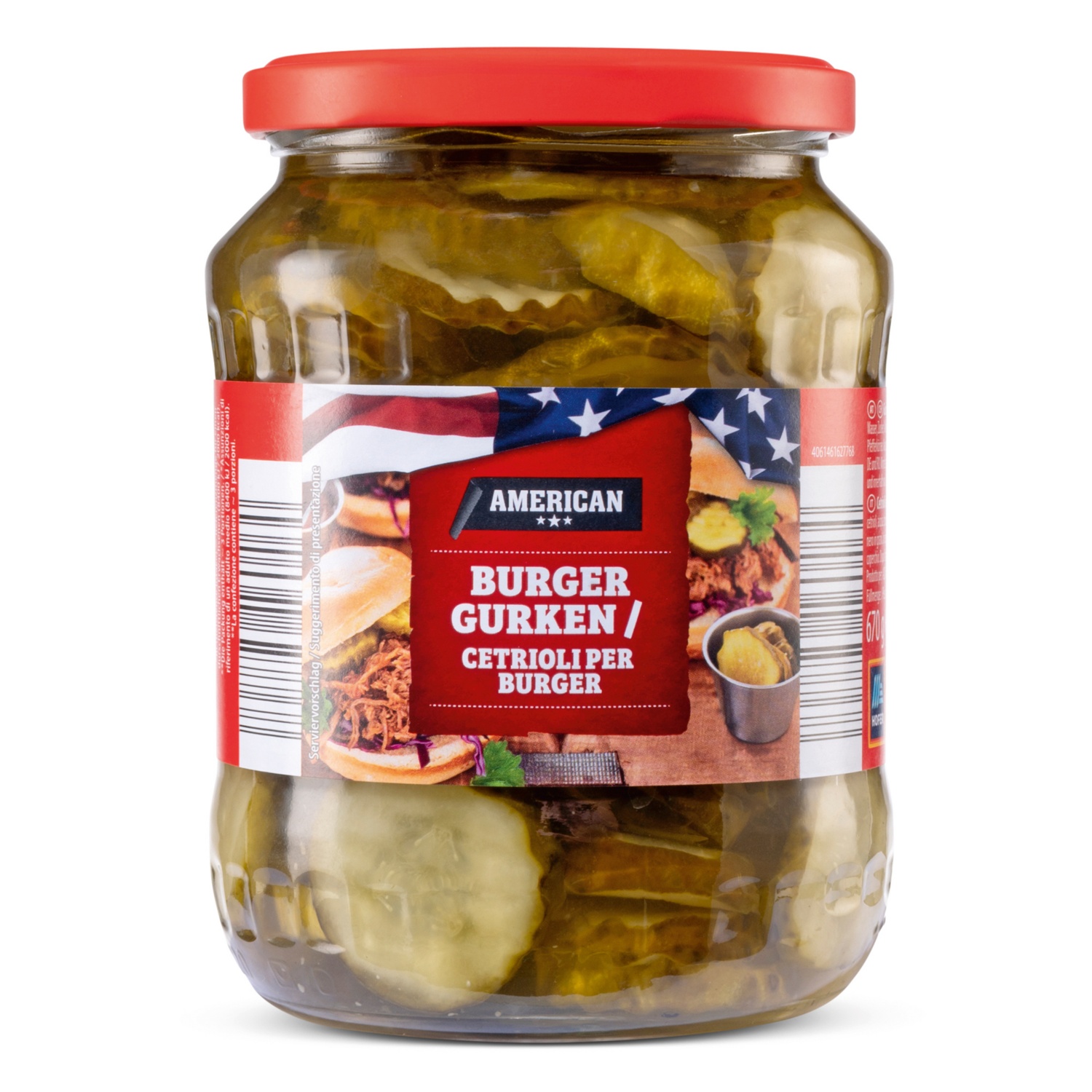 AMERICAN Cetriolini a fette per hamburger