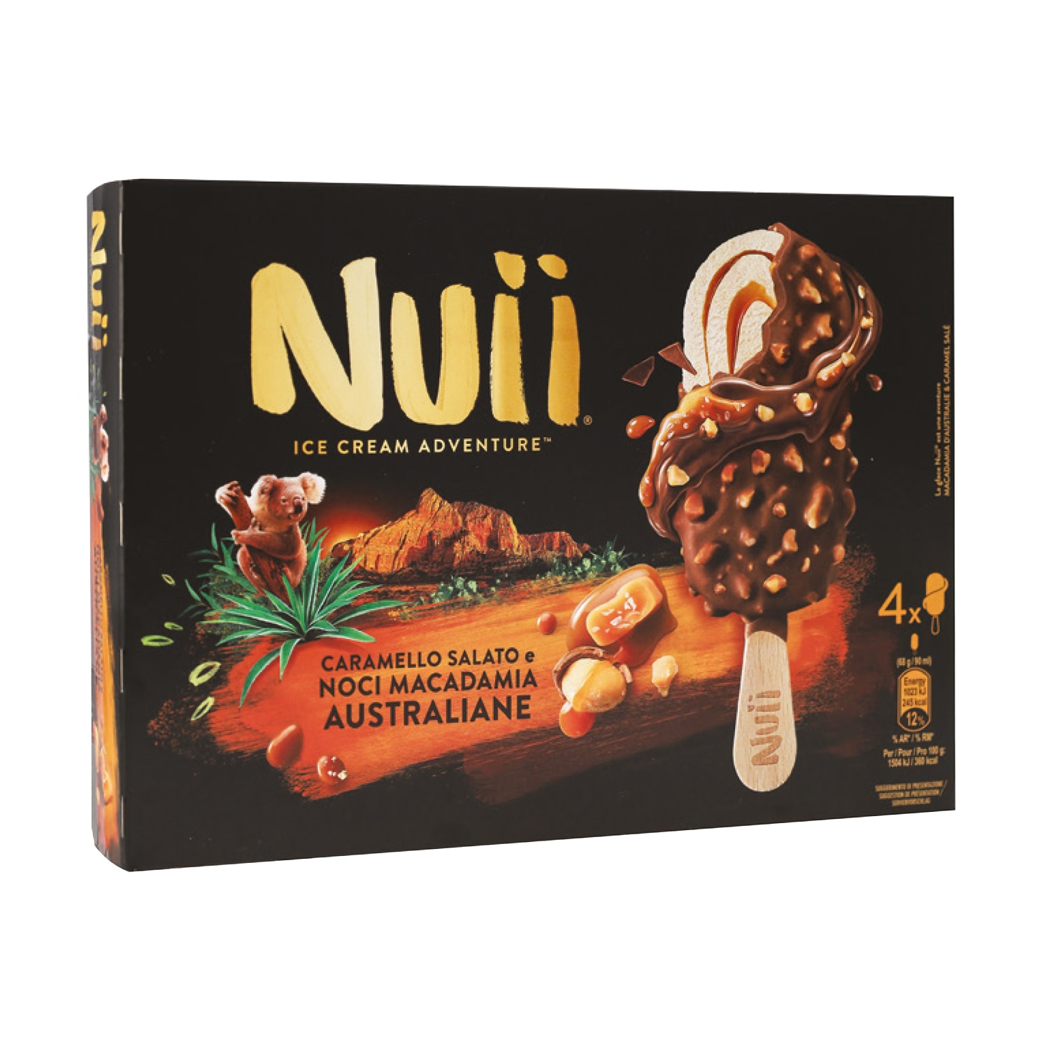 NUII Stecchi al caramello salato e noci di Macadamia