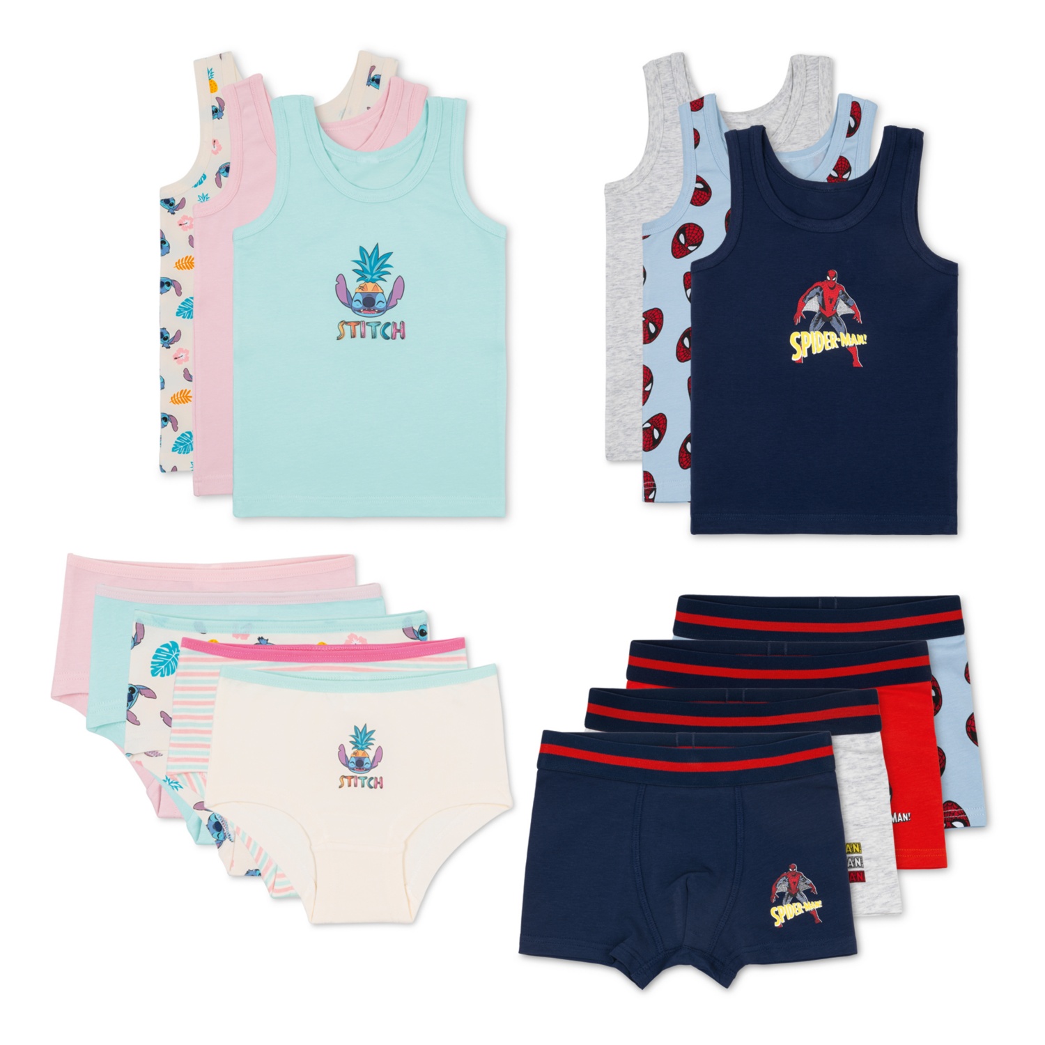 DISNEY STITCH / SPIDERMAN Intimo per bambini