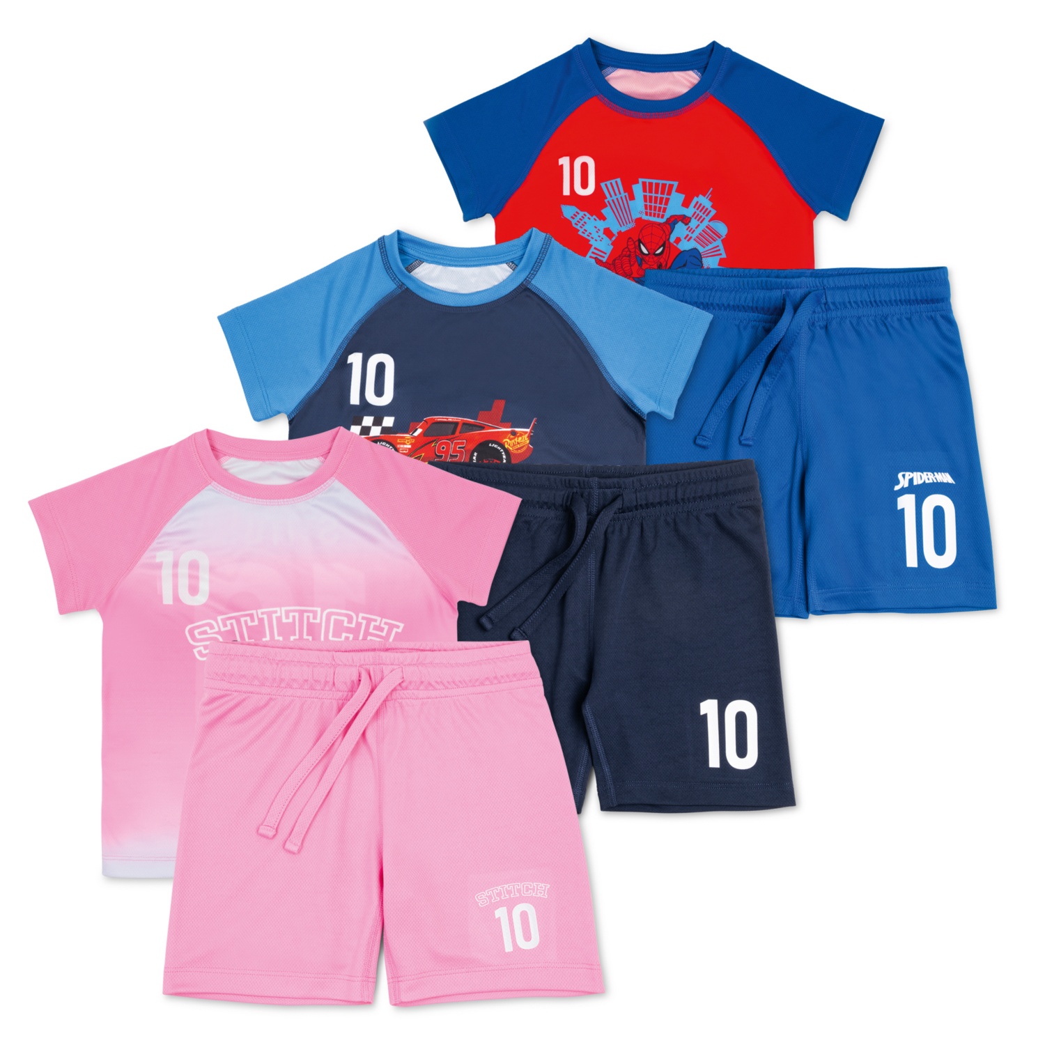 DISNEY STITCH / SPIDERMAN / CARS Completo da calcio per bambini