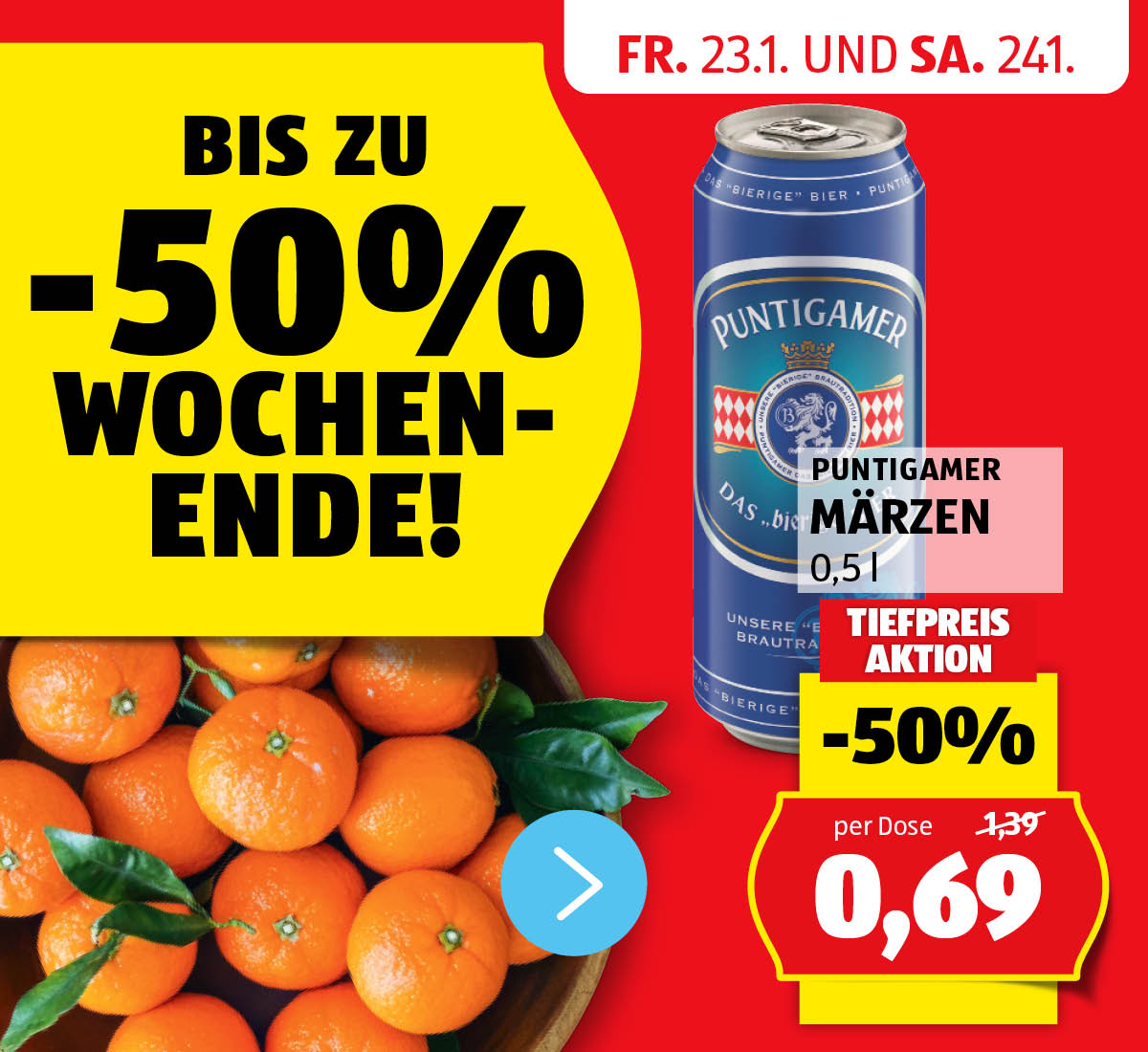 Aktionen: -50% Wochenende! - Angebote von 23.1. und 24.1.