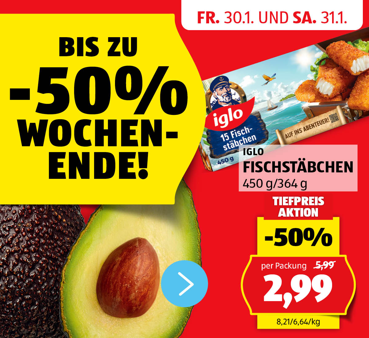 Aktionen: -50% Wochenende! - Angebote von 30.1. und 31.1.