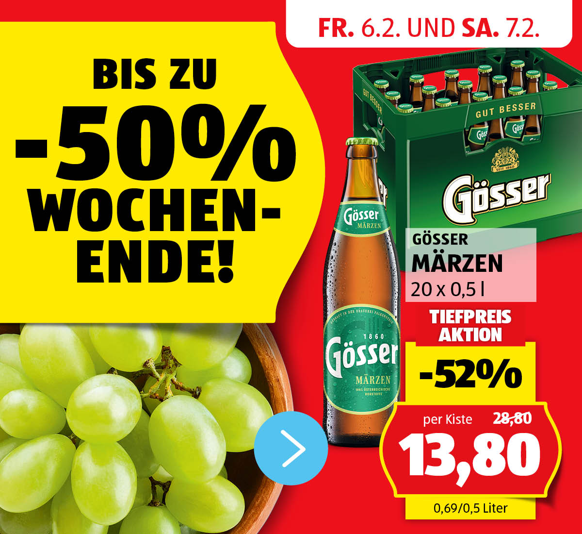 Aktionen: -50% Wochenende! - Angebote von 6.2. und 7.2.