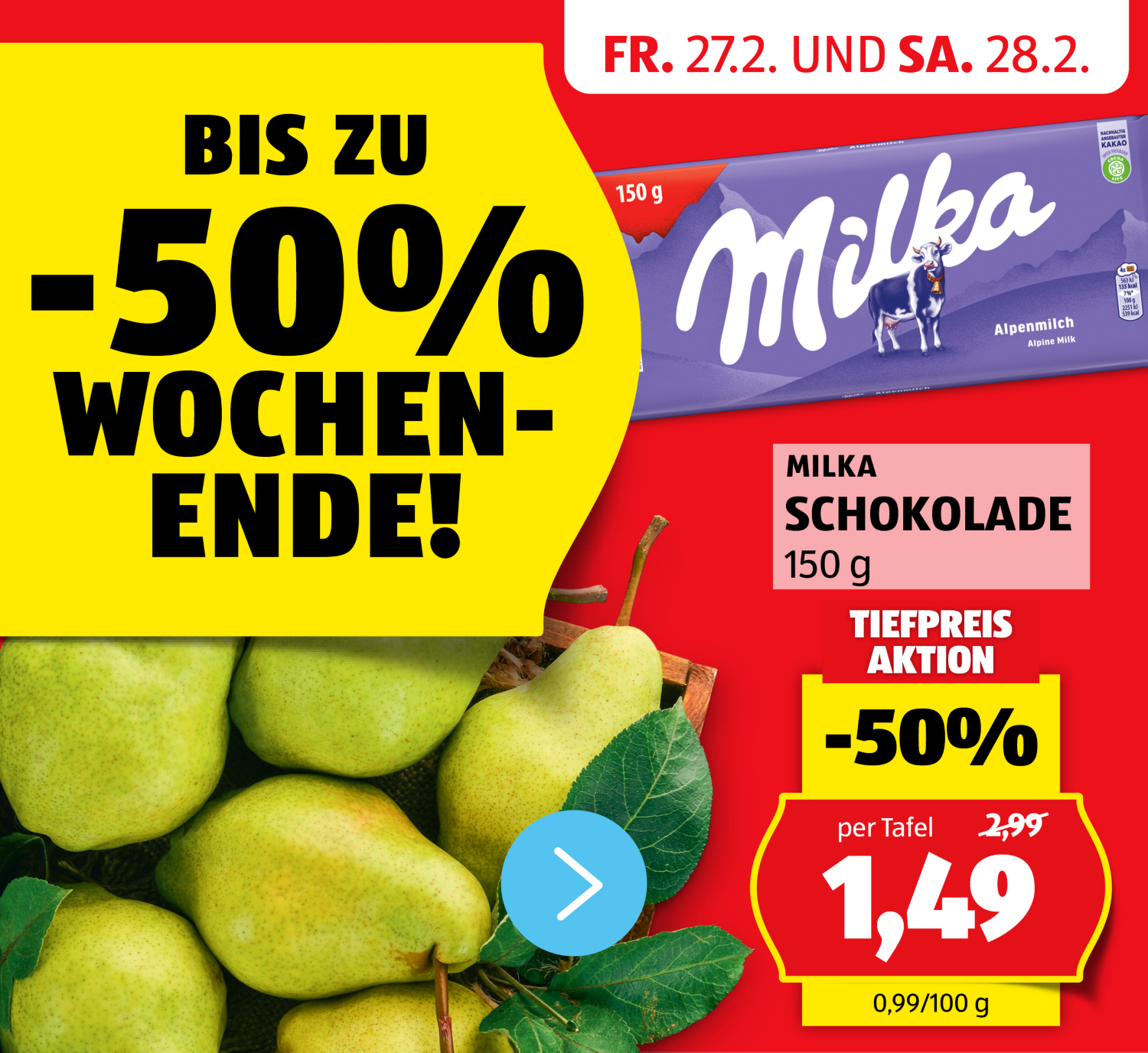 Aktionen: -50% Wochenende! – Angebote von 27.2. und 28.2.