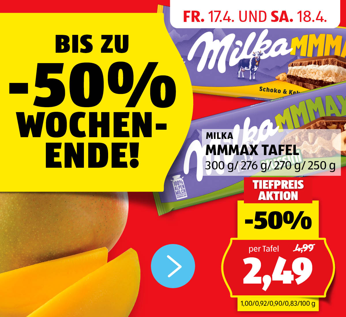 Aktionen: -50% Wochenende! – Angebote von 17.4. und 18.4.