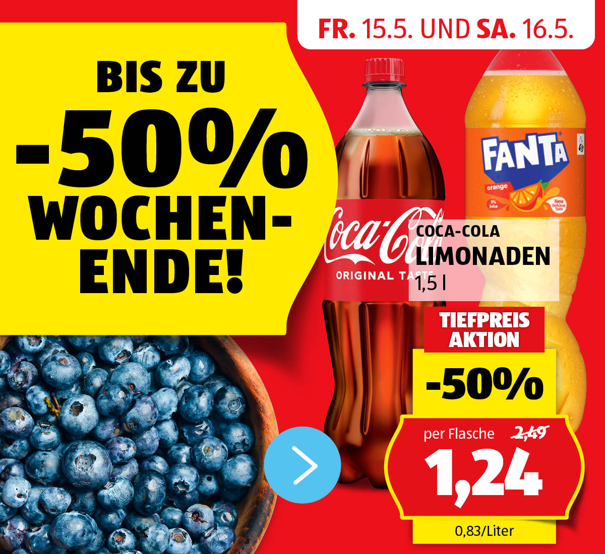 Aktionen: -50% Wochenende! – Angebote von 15.5. und 16.5.