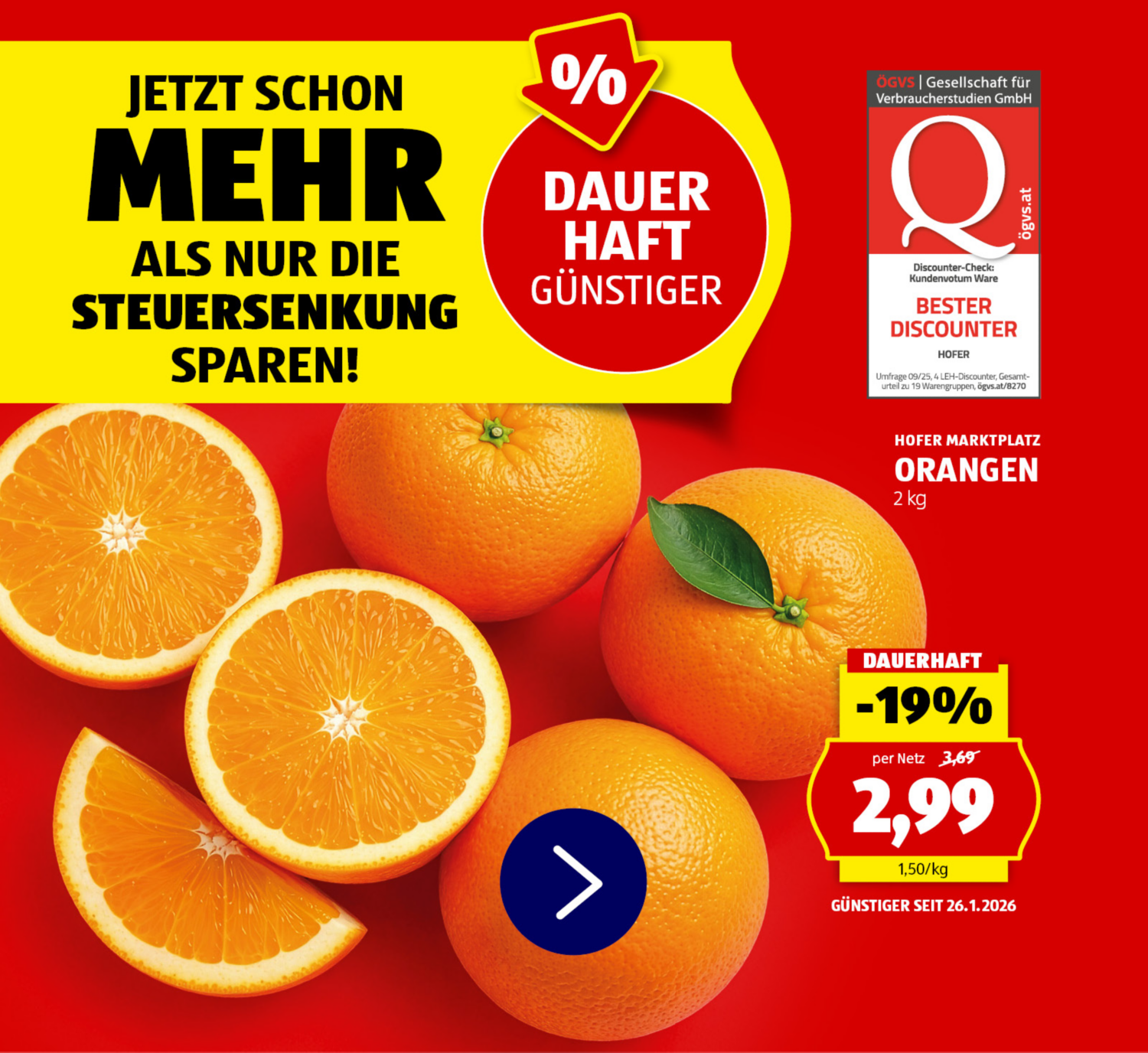 Dauerhaft günstiger - Orangen