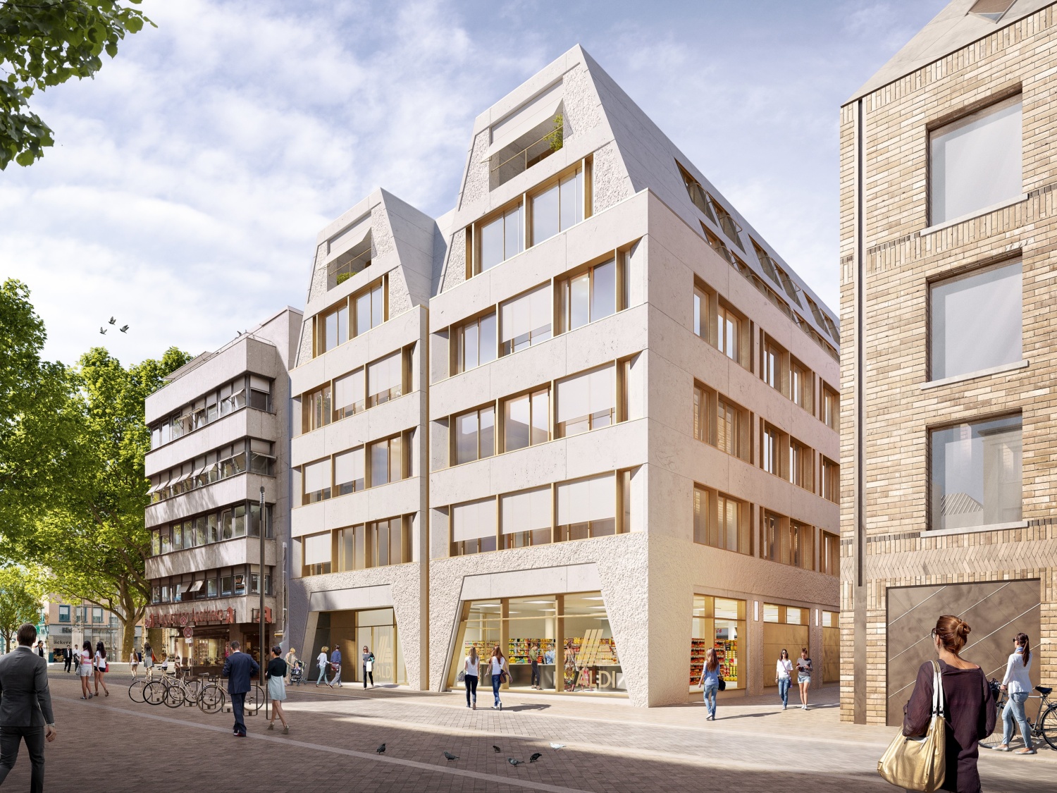 So soll die geplante ALDI SÜD Filiale am Heumarkt in Köln aussehen 