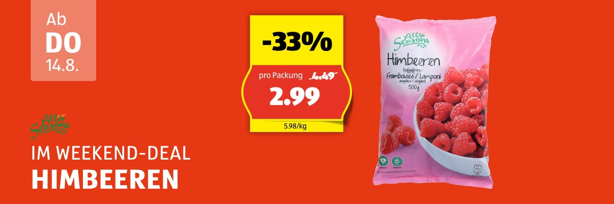 Weekend Deal ab Donnerstag 14.8.