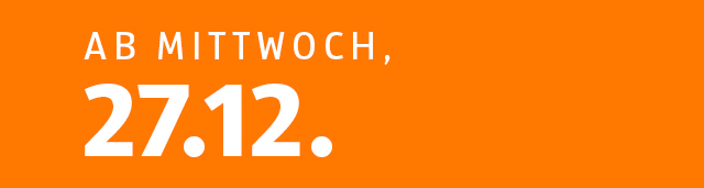 orange Kalenderkachel für Angebote ab Mittwoch, 27.12.2023