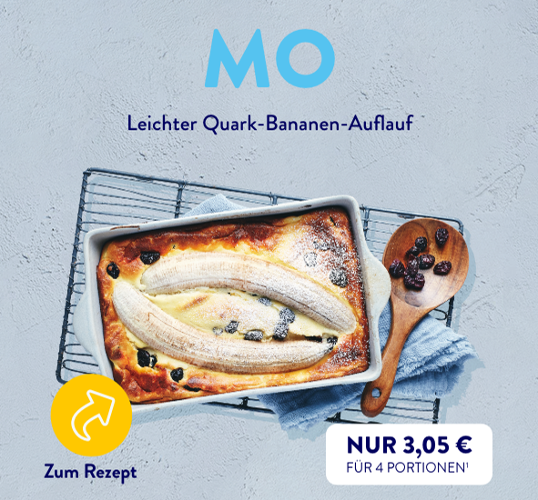 Zum Rezept Leichter Quark-Bananenauflauf