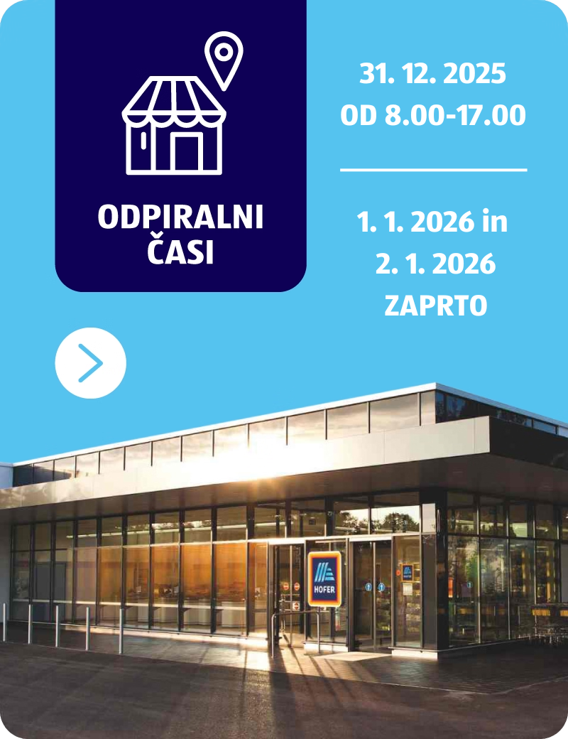 hofer trgovina na modri podlagi