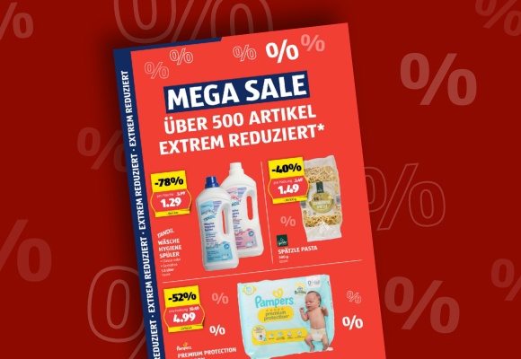 Das online ALDI SUISSE-Flugblatt wird auf einem Tablet betrachtet.