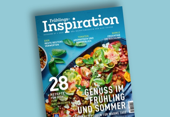 Das online ALDI SUISSE-Flugblatt wird auf einem Tablet betrachtet.