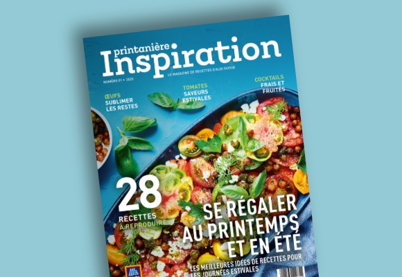 Le prospectus ALDI SUISSE en ligne est consulté sur une tablette.