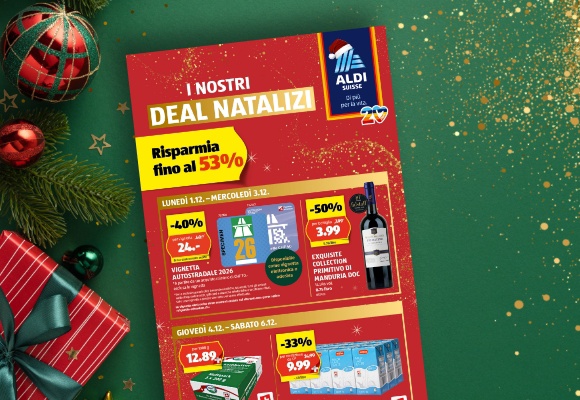 Il volantino ALDI SUISSE online viene visualizzato su un tablet.