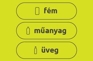 fém, műanyag, üveg csomagolások