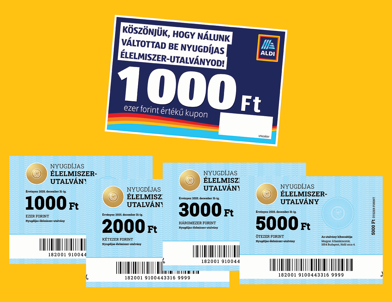 ALDI fizetési lehetőségek, utalványaink, ALDI vásárlási utalvány, ALDI utazás utalvány