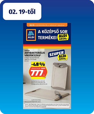 ALDI középső sor termékei