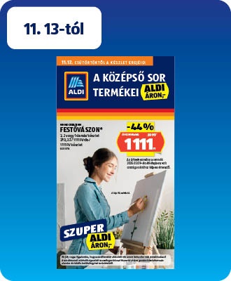 ALDI középső sor termékei