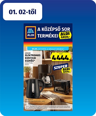 ALDI Középső sor termékei