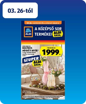 ALDI Középső sor termékei