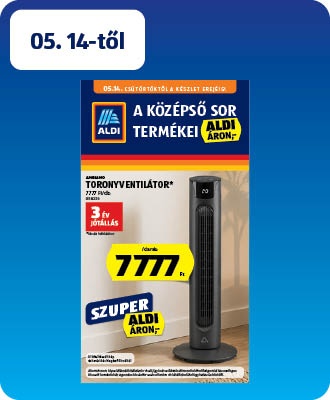 ALDI középső sor termékei