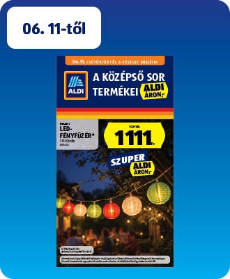 ALDI középső sor termékei