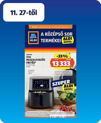 ALDI középső sor termékei