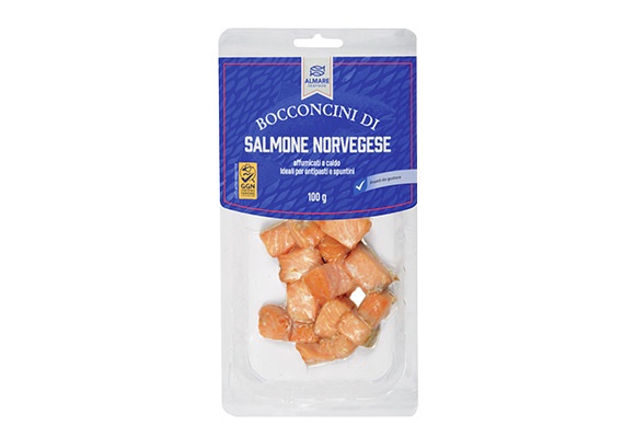 Bocconcini di salmone norvegese affumicati