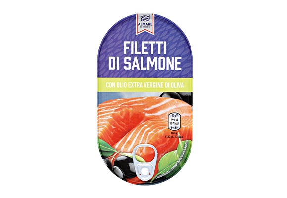 Filetti di salmone con olio extravergine di oliva
