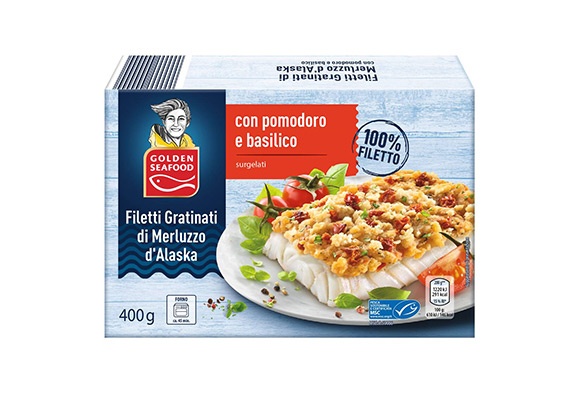 Filetto di Pollack gratinato pomodoro basilico MSC