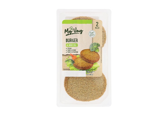 Burger vegano ai broccoli