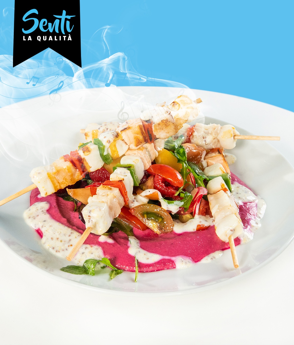 Spiedini di mare alla griglia