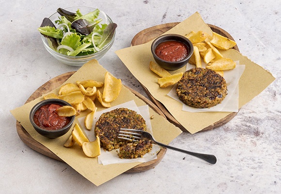 Burger di farro con ketchup