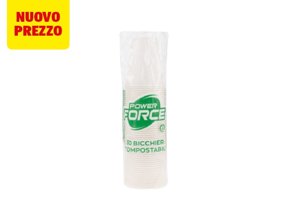 POWER FORCE Bicchieri compostabili
