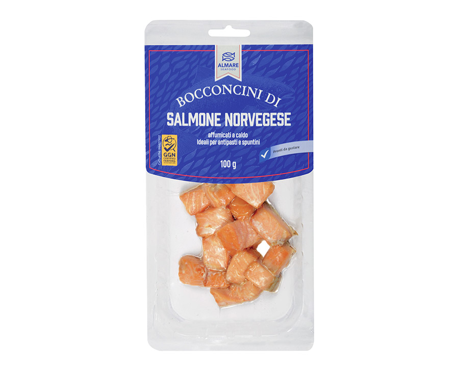 Bocconcini di salmone norvegese affumicati 100 g