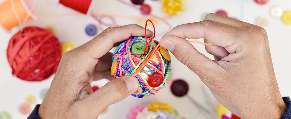 Palline di Natale con bottoni