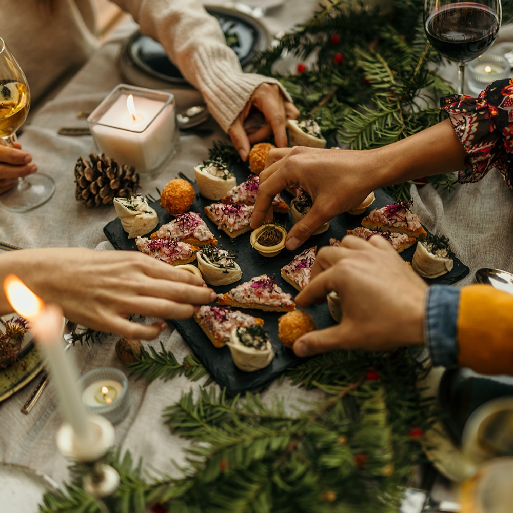 Buffet e atmosfera accogliente