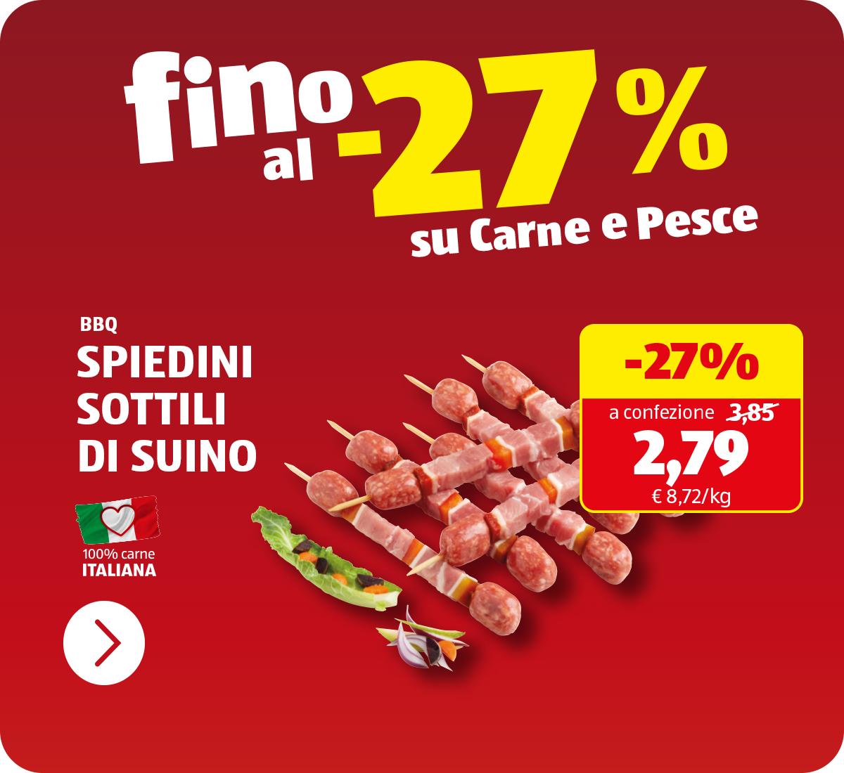Fino al -27% sulla carne
