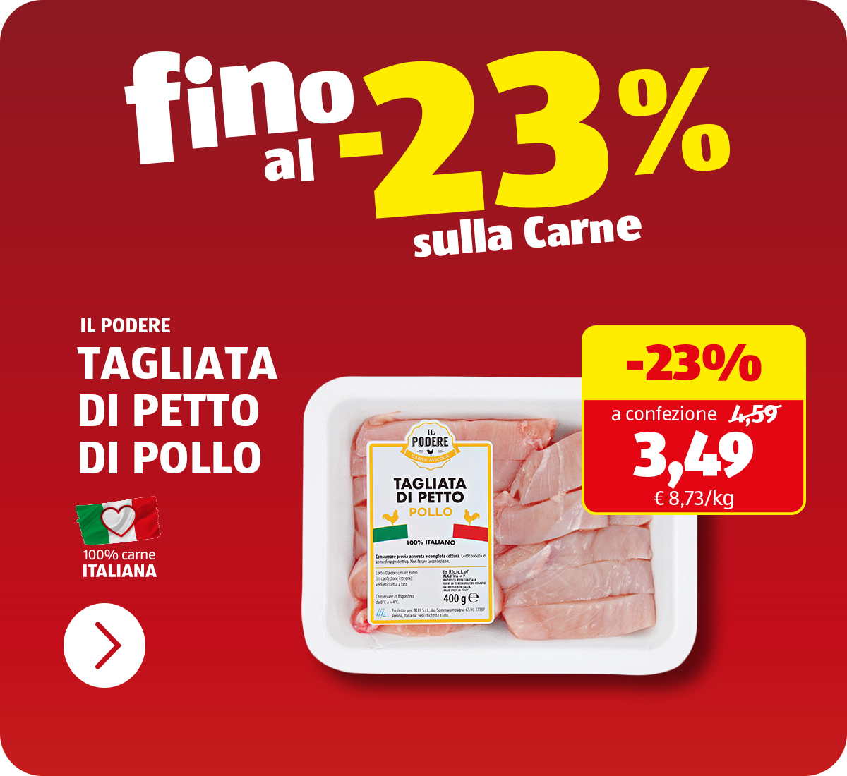 Fino al -23% sulla carne