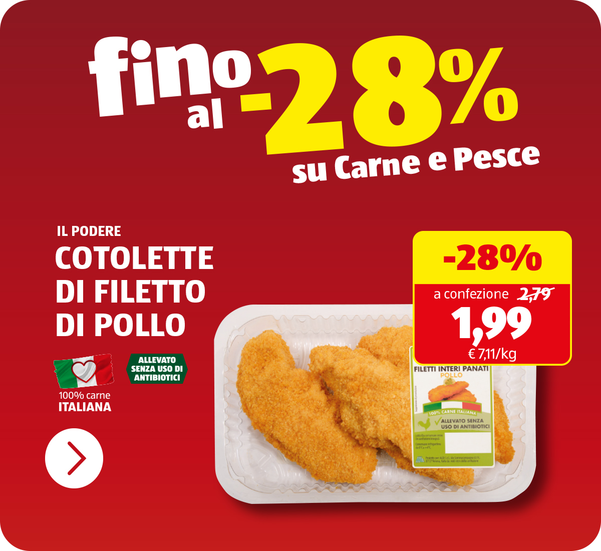 Fino al -28% sulla carne