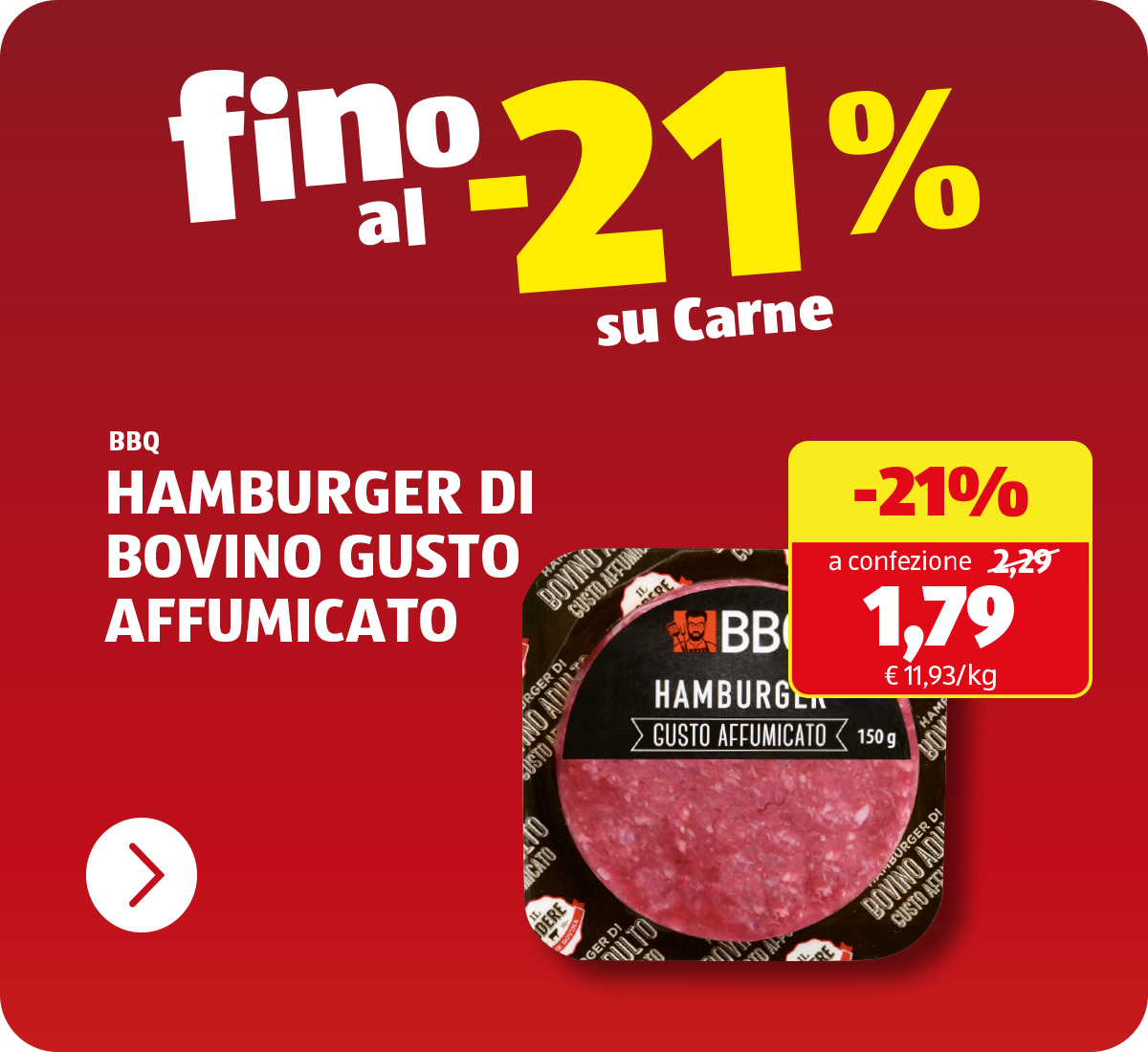 Fino al -21% sulla carne