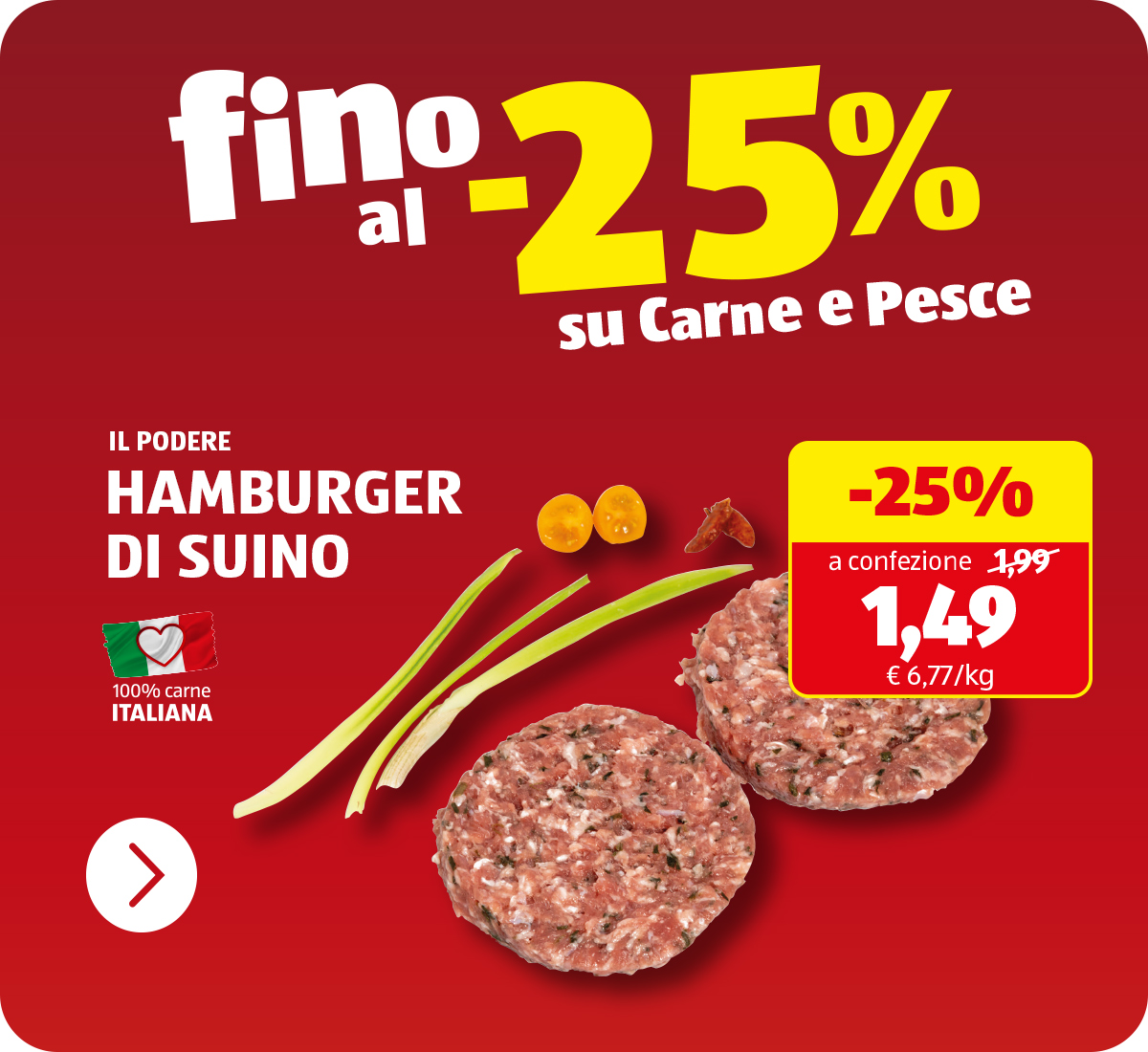 Fino al -25% sulla carne