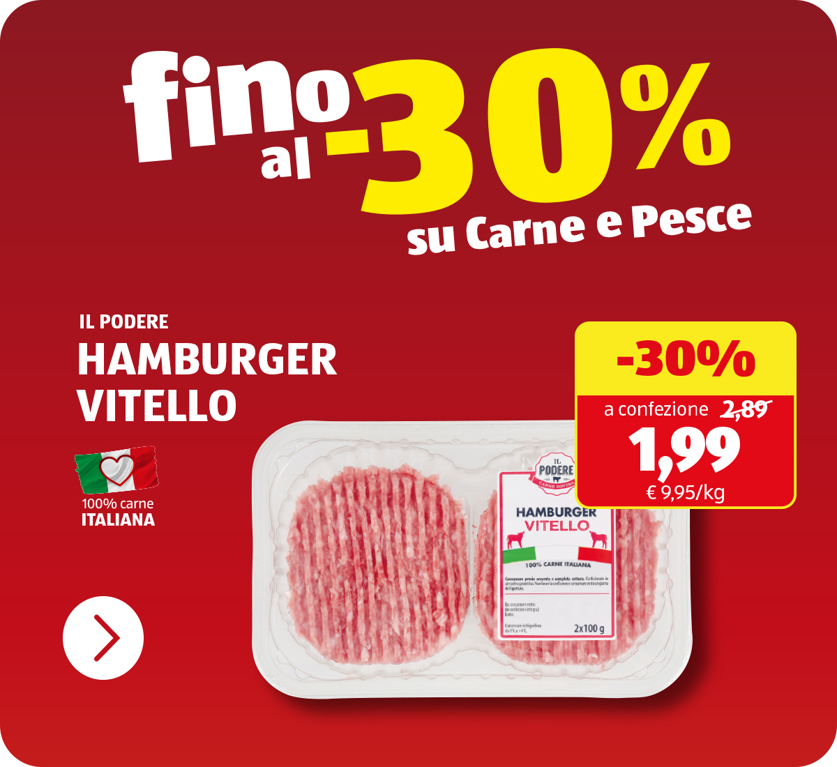 Fino al -30% sulla carne