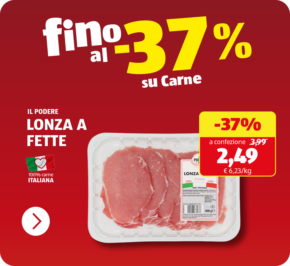 Fino al -37% sulla carne