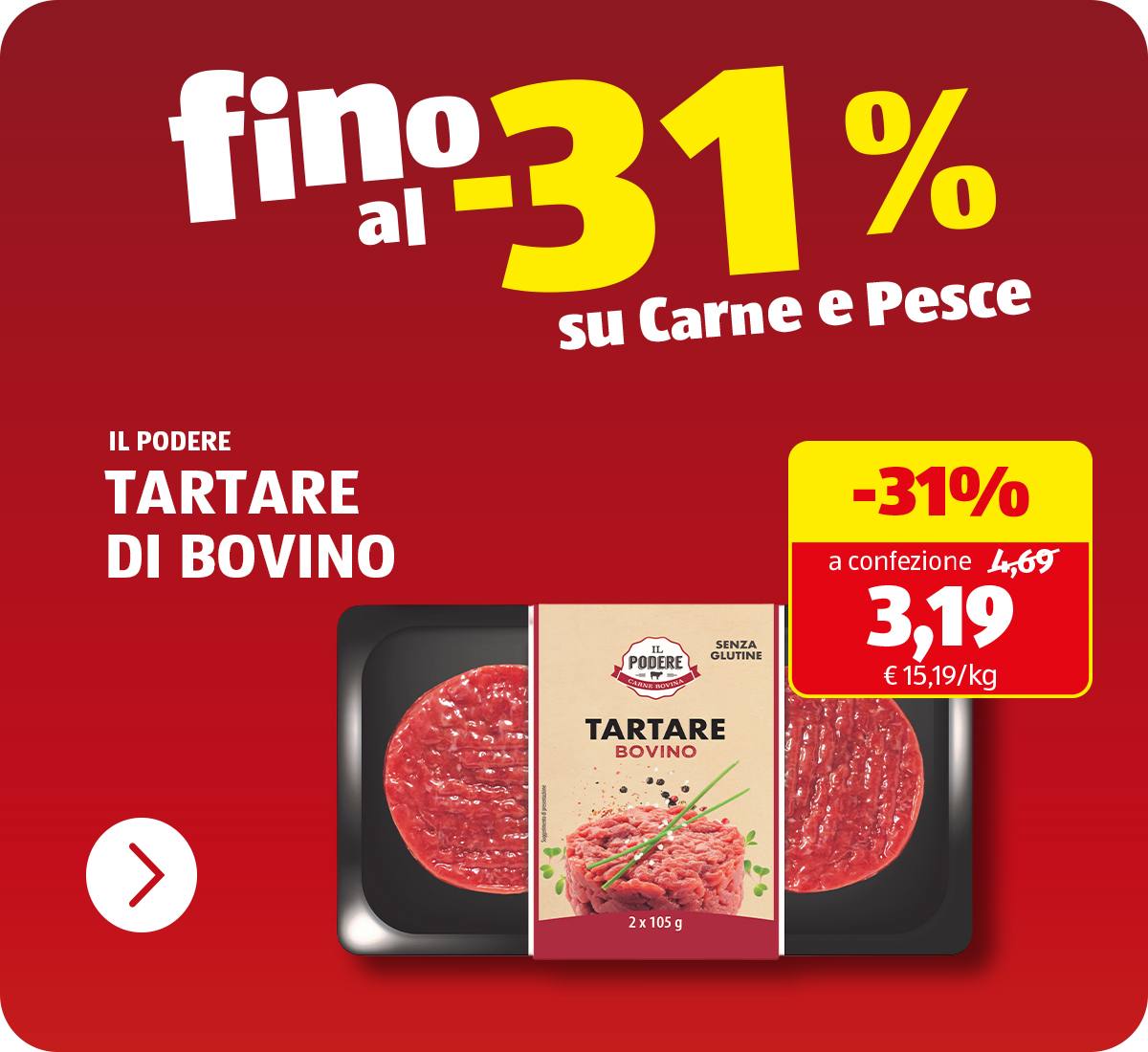 Fino al -31% sulla carne